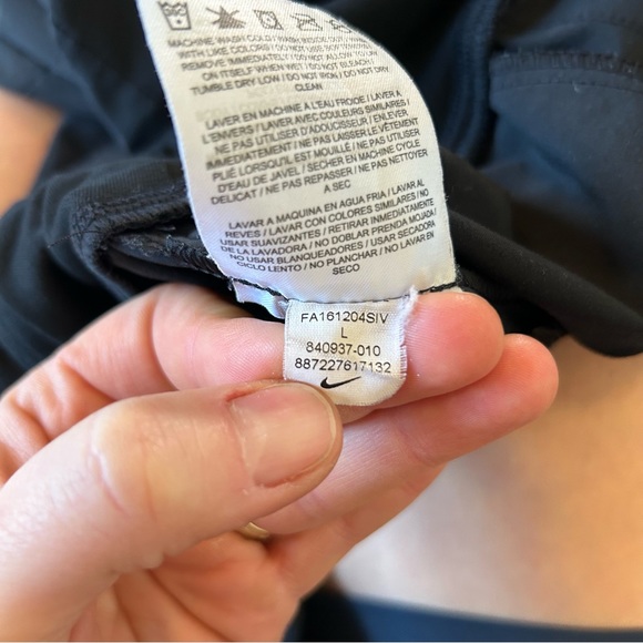 Nike Lightweight running track pant women’s large 840937-010 b black drawstring - Picture 3 of 10